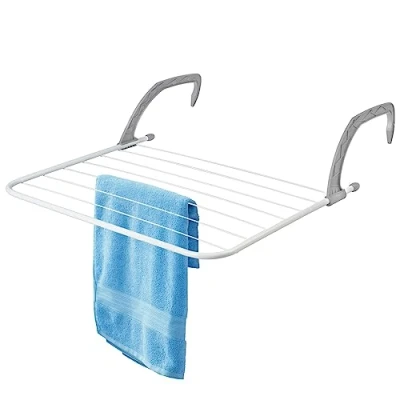 Afbeelding van KADAX Wasdroger voor balkon, balkonleuning, radiator, badkamer, hangende droger, klein droogrek om op te hangen