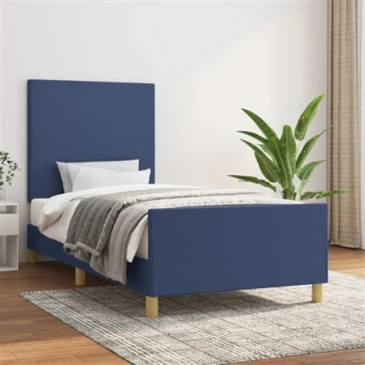 Afbeelding van vidaXL Bedframe met hoofdbord stof blauw 80x200 cm