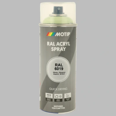 Afbeelding van Motip industrial acryllak hoogglans RAL 6019 pastel groen 400 ml