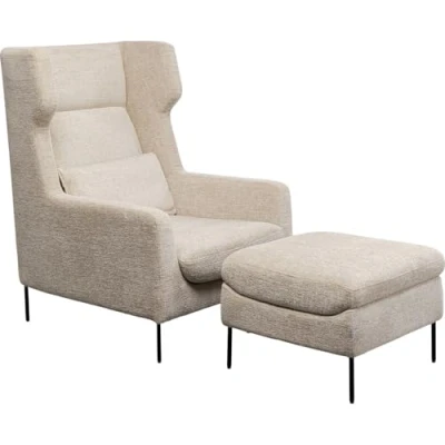 Afbeelding van Kare Fauteuil + Hocker Quinn High Beige