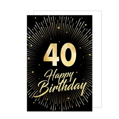 Afbeelding van Edition Seidel wenskaart DIN A4 GZ345 40 voor de 40e verjaardag met envelop verjaardagskaart Happy Birthday heren dames