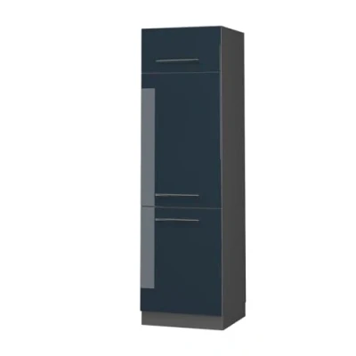 Afbeelding van Vicco Koelkast ombouwkast Fame Line, Donkerblauw hoogglans/Antraciet, 60 cm