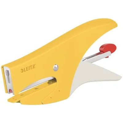 Afbeelding van Leitz nietjes, capaciteit 15 vellen, lading van achter, verpakking met nietjes P2 (N10), geel, 56450019