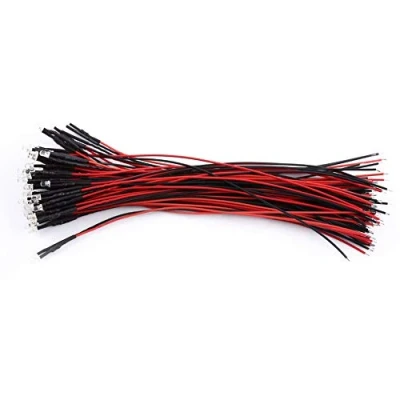 Afbeelding van 50 led diodes 3/5/10 mm DC 9 12 V (wit/rood/blauw optioneel), rood, multifunctioneel