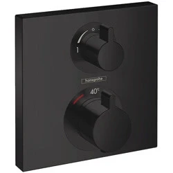 Afbeelding van hansgrohe Ecostat Square thermostaat afbouwdeel voor 2 functies mat zwart