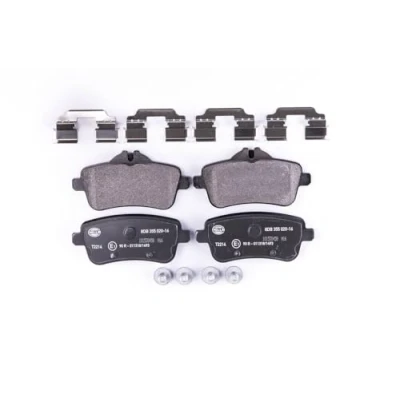 Afbeelding van HELLA 8DB 355 020 161 Remblokkenset Geschikt voor slijtage waarschuwingscontact Met remzadelschroef toebehoren MERCEDES BENZ: ML Class