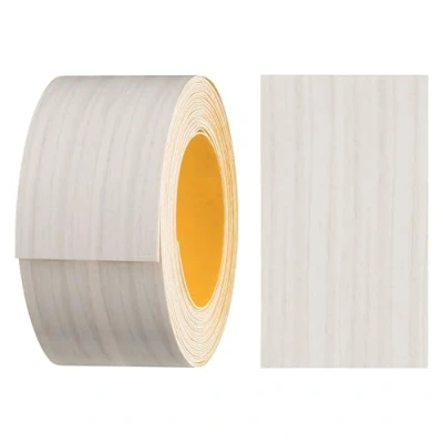 Afbeelding van haggiy Melamine Randband, zelfklevend, 40 mm x 5 m, meubelrandband, veilige grip zonder strijken, fineer voor planken/houten platen (Woodline crème)