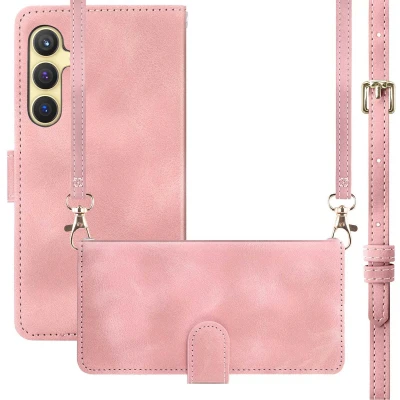 Afbeelding van imoshion Hoesje Geschikt voor Samsung Galaxy S24 met Pasjeshouder Bookcase koord Roze