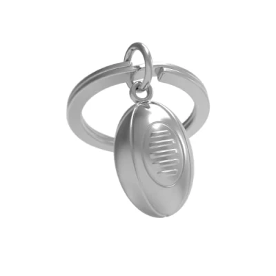 Afbeelding van Metalmorphose Rugby Bal Sleutelhanger 3D Metaal Zilver