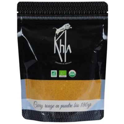 Afbeelding van Khla Biologische Rode Curry in Poeder Zak 250g Pikante Kruidige Currymix Ingrediënt Keuken &amp; Bakken Thaise Indiase Chili, Kurkuma, Peper Aziatische specerijen