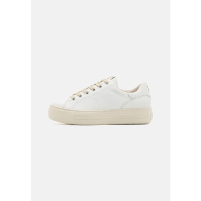 Afbeelding van Paul Green Sneakers laag, Dames, Maat: 36, White/oro Kalfsleer