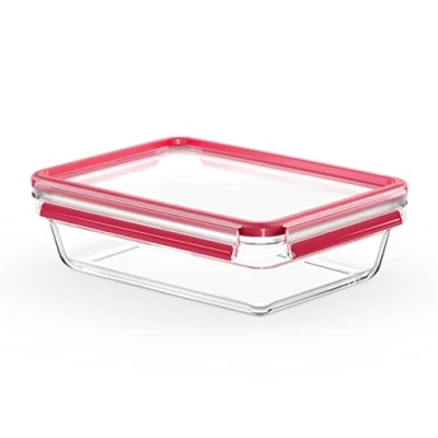 Afbeelding van Emsa N1041100 Clip&amp;close Glazen Bewaardoos 2l Rood