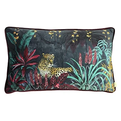 Afbeelding van Evans Lichfield Zinara kussen, polyester, fluweel, luipaard, 30 x 50 cm