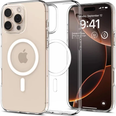 Afbeelding van Spigen Liquid Crystal MagFit Hoesje Geschikt voor Apple iPhone 16 Pro Max Compatibel met MagSafe Back Cover TPU Transparant
