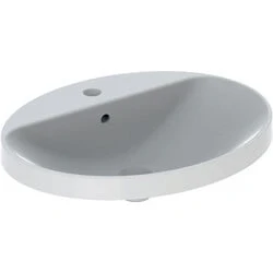 Afbeelding van Geberit VariForm inbouwwastafel ovaal wit (60 x 48 cm) 1 kraangat, met
