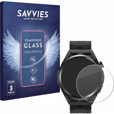 Afbeelding van Savvies Glas Screenprotector voor Huawei Watch GT Runner Gehard Beschermglas 9H (3 Stuks)