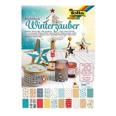 Afbeelding van Folia, Doe het zelf papier, Motiefkussen 24x34cm 20 vellen wintermagie (270 g/m², 1 x)