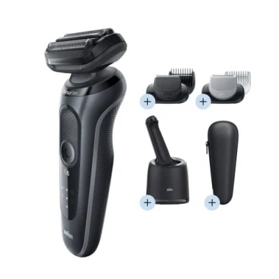 Image de Tondeuse Homme Braun Série 6 60 N7650cc Sans Fil Barbe Étanche Wet &amp; Dry Technology Rechargeable Gris
