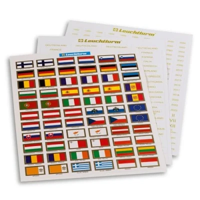 Afbeelding van Leuchtturm Leuchtturm, Zelfklevende labels Eurovlaggen geschikt voor Vista bladen per set