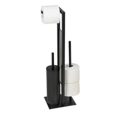 Afbeelding van WENKO Toiletpapier en wc borstelhouder 3 in 1 gesloten houder RIVALTA