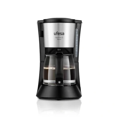 Afbeelding van Ufesa CG7125 Capriccio 12 Delux Druppelkoffiezetapparaat, kopjes, 680 W, karaf 1,2 l, permanent filter, anti aanbakplaat, druppelstop, automatische uitschakeling, roestvrijstalen afwerking