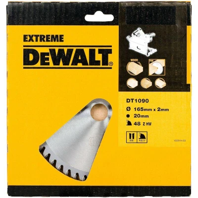 Afbeelding van DeWALT Cirkelzaagblad voor Hout Extreme Ø 165mm Asgat 20mm 48T DT1090 QZ