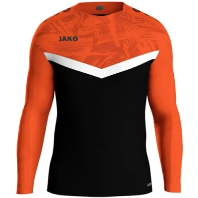 Afbeelding van JAKO Sweater Iconic rood/wijnrood L zwart/fluo oranje / 116