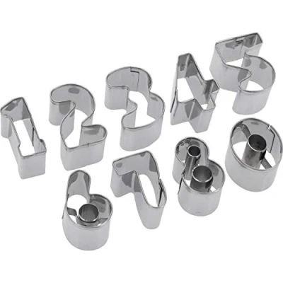 Afbeelding van Westmark 9 stuks uitsteekvormen cijfers 0 22,9 cm roestvrij staal zilver 2,5 x