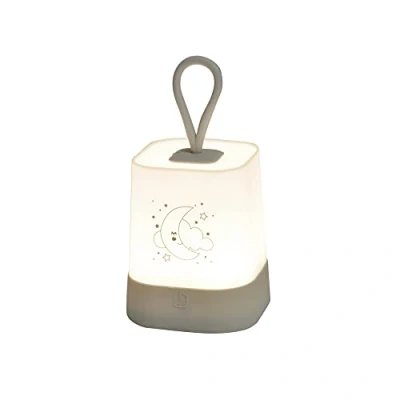 Afbeelding van Bébé Douceur, Nachtlampje, siliconen, led, werkt op batterijen, 8 x 16 cm, grijs, wolk, essen&#039;hemel