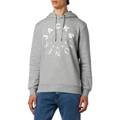 Afbeelding van JACK &amp; JONES Jjwarrior Ub capuchontrui voor heren, Lichtgrijs gemêleerd/bedrukt: groot