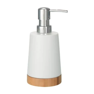 Afbeelding van Wenko Zeepdispenser 330 Ml Bamboe/keramiek Wit/naturel
