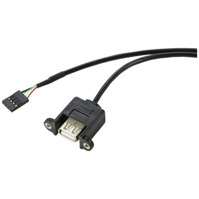Afbeelding van Renkforce USB kabel 2.0 Shrouded header 4 polig, A bus 0.60 m Zwart Schroefbaar RF 5719748