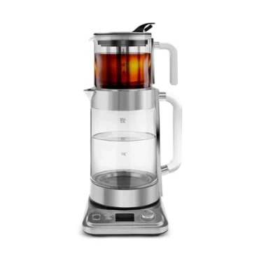 Afbeelding van Karaca X Refika XL théière automatique et caydanlik Bouilloire de 2 l en verre 0,8 Contrôle multi température Mode Eco Pour famille invités Chromé