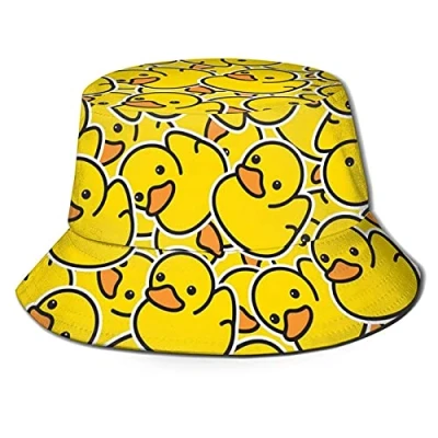 Afbeelding van BAIFUMEN Trendy opvouwbare bobhoed voor dames en heren, Rubberen eend patroon