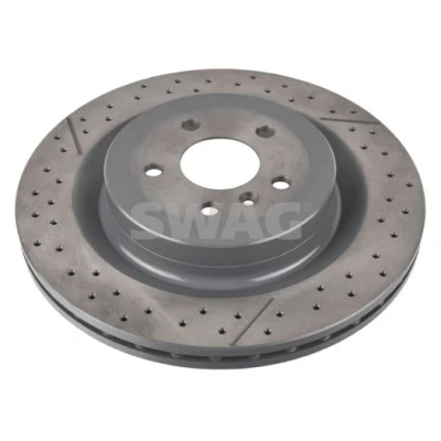Afbeelding van SWAG 10 7712 Remschijf Achteras 345 26 5 112 met sleuven/geperforeerd, interne ventilatie Gecoat High carbon MERCEDES BENZ: ML Class, GL