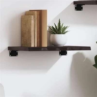 Afbeelding van Wandschap 40x30x2 cm behandeld massief eikenhout donkergrijs