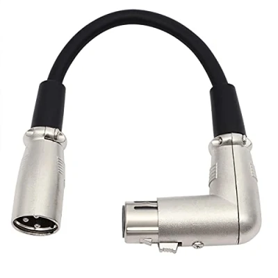 Afbeelding van Oluote 3 pins XLR mannelijk naar vrouwelijk haakse microfoon audio verlengkabel (90FM/M 0,2M)