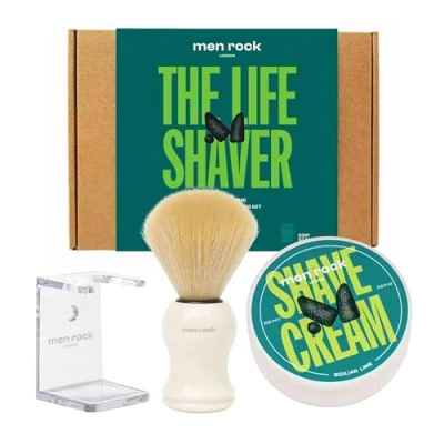 Afbeelding van Men Rock London Scheerset voor de man! Awakening Sicilian Lime ( Baardbalm Baardshampoo Baardolie) GIFTSET