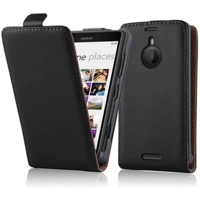 Afbeelding van Cadorabo Hoesje geschikt voor Nokia Lumia 1520 in KAVIAAR ZWART Beschermhoes Case Cover flip design, gemaakt van glad kunstleder