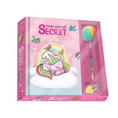 Image de Mon carnet secret bébés licornes coffret avec stylo fantaisie