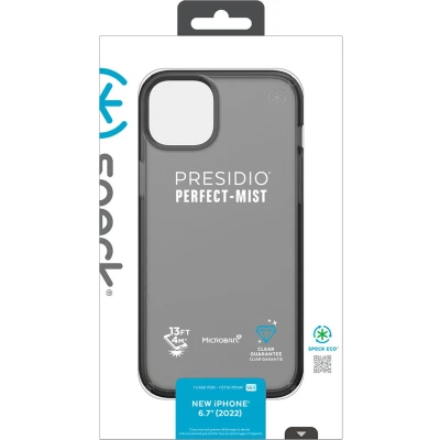 Afbeelding van Speck Presidio Perfect Clear Mist Apple iPhone 14 Plus/15 Plus Obsidian Black with Microban