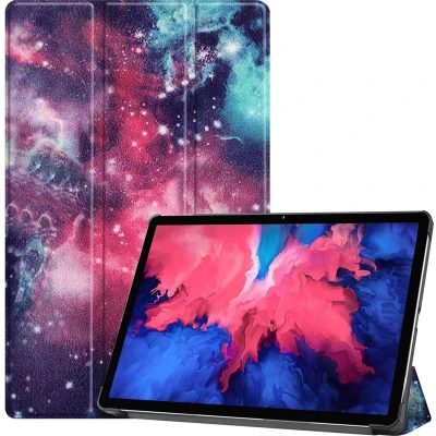 Afbeelding van iMoshion Tablet Hoes Geschikt voor Lenovo Tab P11 Plus / Design Trifold Bookcase Meerkleurig /Space