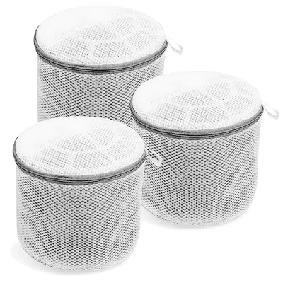Afbeelding van 3 stuks wasnetten voor wasmachine, waszak met ritssluiting, beha, schoenen, ondergoed, fijne was, 17 x 15 cm