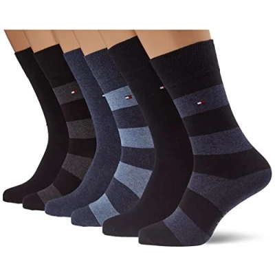 Image de Tommy Hilfiger Classic Chaussettes (Lot de 6) Homme, Bleu/Noir, 43 46