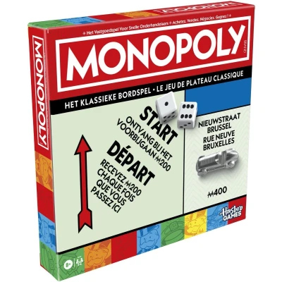 Afbeelding van Monopoly Classic Bordspel Vernieuwde Editie inclusief bewaarbakje en grotere pionnen NL Gezelschapsspel