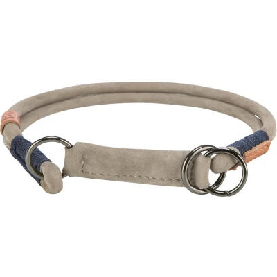 Afbeelding van Trixie be nordic halsband voor hond half slip leer grijs 55x1 cm