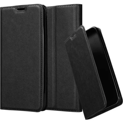 Afbeelding van Cadorabo Hoesje geschikt voor Samsung Galaxy A70 / A70s in ZWARTE NACHT Beschermhoes met magnetische sluiting, standfunctie en kaartvakje Book Case Cover Etui