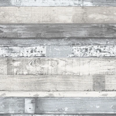 Afbeelding van Homestyle Behangpapier Oude Planken Behang Lichtgrijs 0,53 x 10 M.