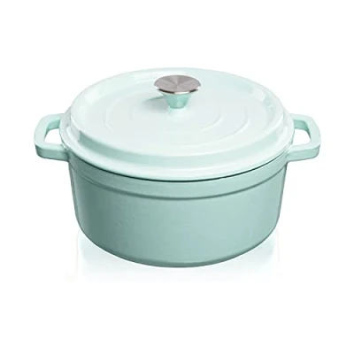 Afbeelding van Grand Feu Geëmailleerde gietijzeren braadpan 4,7 ltr. licht blauw