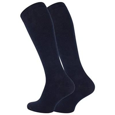 Afbeelding van VCA 2 paar compressiesokken voor dames en heren, zwart, antraciet, beige, marineblauw, Navy Blauw